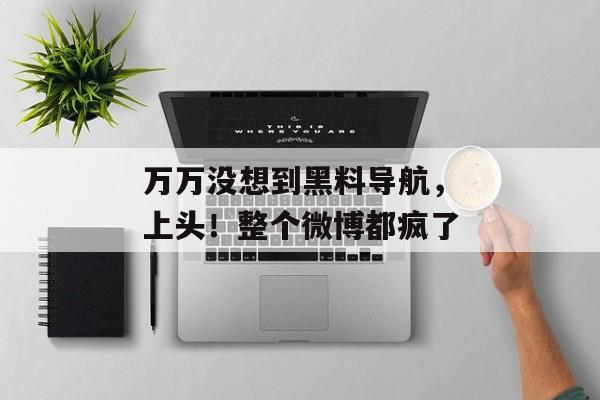 万万没想到黑料导航，上头！整个微博都疯了