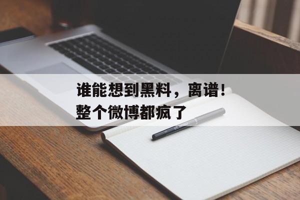 谁能想到黑料，离谱！整个微博都疯了