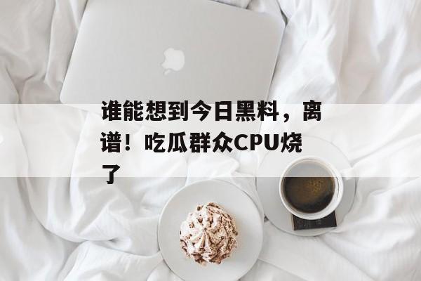 谁能想到今日黑料，离谱！吃瓜群众CPU烧了